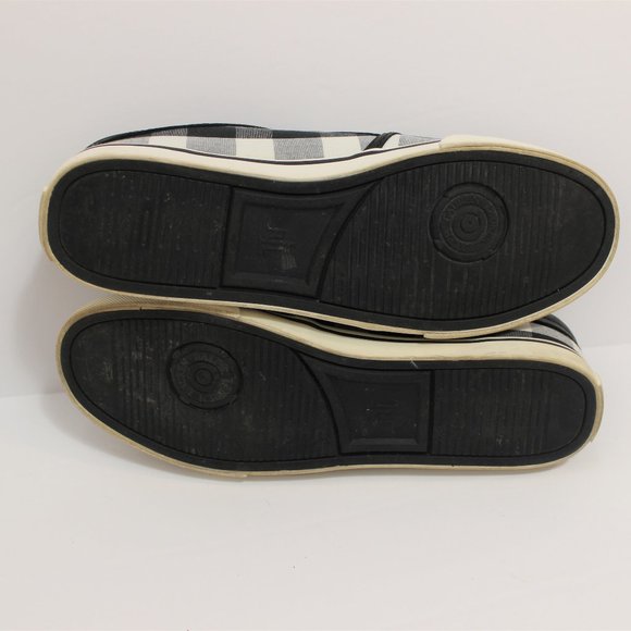 RALPH LAUREN Checked Gingham Black White Slip On - Picture 10 of 11